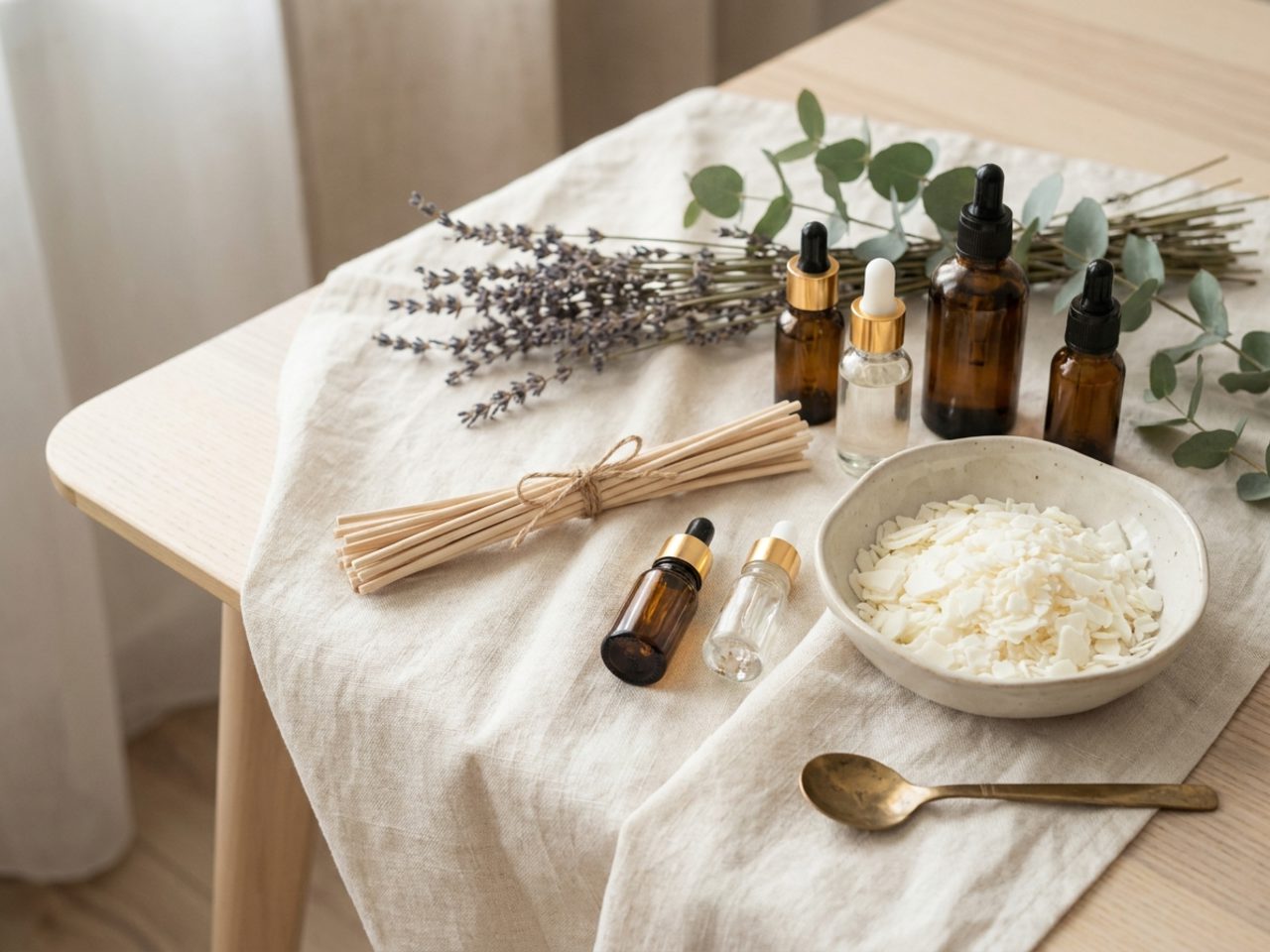 Huiles essentielles, cire végétale et fleurs séchées, savoir-faire artisanal